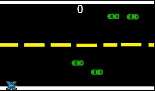 Car Rush game in action with multiple vehicles