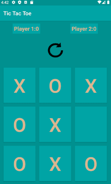 Tic Tac Toe game showing winning condition
