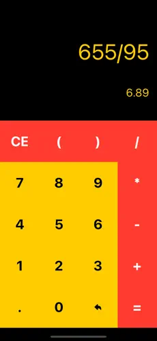 Calculator app main interface with number pad