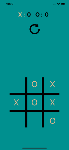 Tic Tac Toe game board with X and O moves