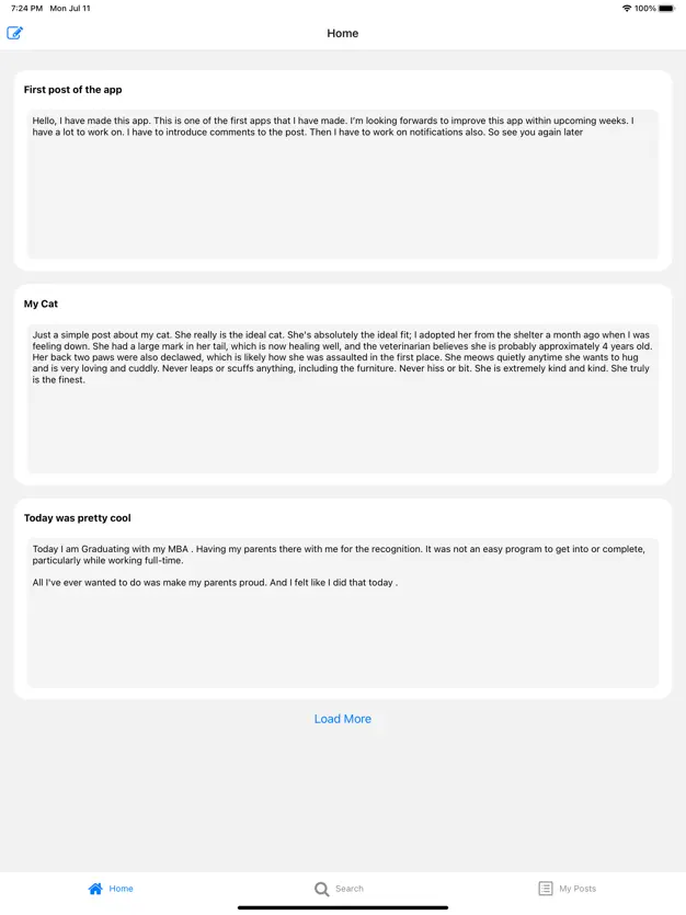 TrashBin iPad app showing expanded layout